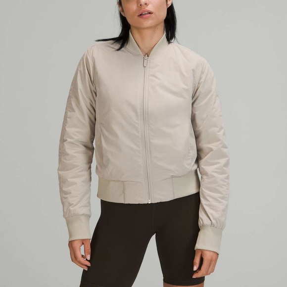 Lululemon Non Stop Bomber Jacket Raw Linen New Sz 4 - Picture 2 of 9